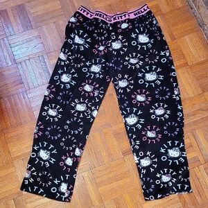 Hello Kitty Kids Cozy Black Pajama Bottoms Size Large 12/14